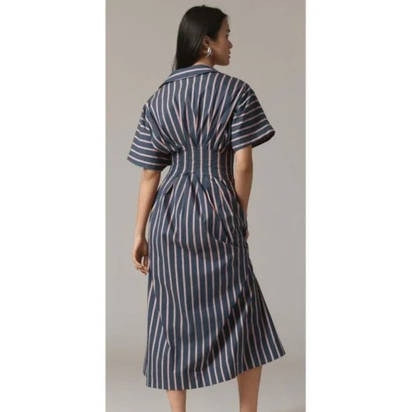 Anthropologie Exquise The Tobie Button-Front Pleated Shirt Dress - Picture 3 of 3